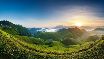 Obraz premium sunset over the mountains