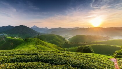 sunset over the mountains