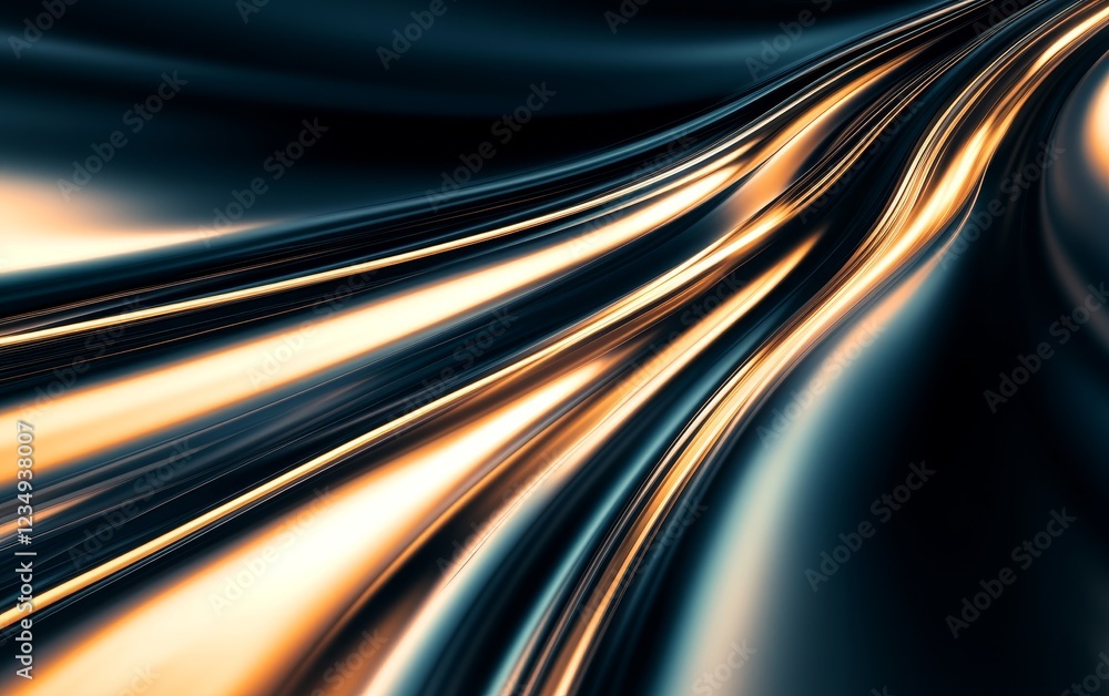 Poster abstract flowing patterns of light and dark color creating a sense of motion and depth