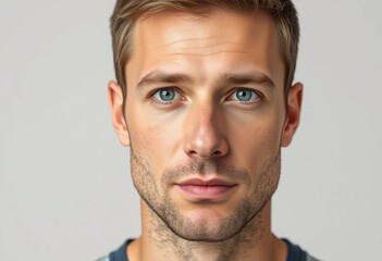 Fototapeta premium Male portrait on neutral background