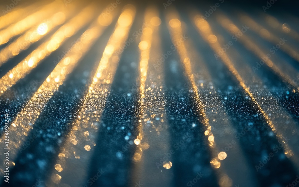 Poster close-up view of shimmering light reflections on textured surface, creating a mesmerizing pattern