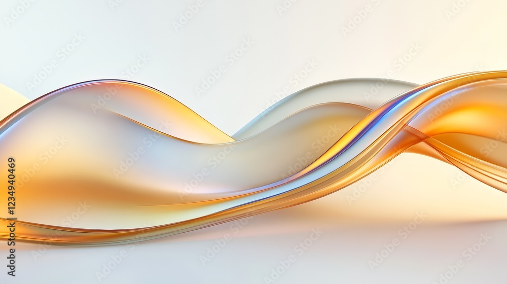 Poster abstract fluid waves in warm color create a serene backdrop, evoking tranquility and motion