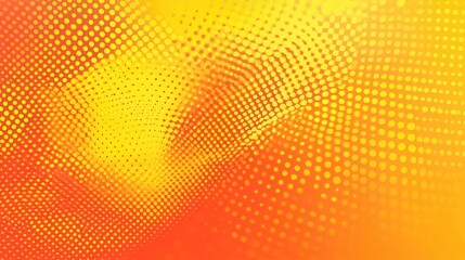 Bright yellow and orange retro pop art background with dots. Vector abstract background with halftone dots design.