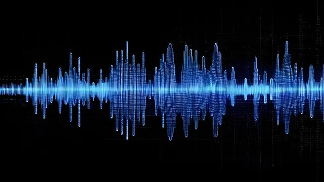 Graphs of sound waves used in audiology, hearing tests. Abstract images of sound waves, spectrograms, and acoustic visualizations on a dark background 