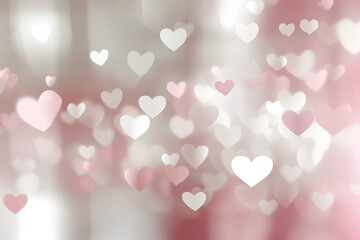 Fototapeta premium A beautiful heart-shaped bokeh background, perfect for Valentine's Day or wedding celebrations. The soft, glowing lights create a romantic and enchanting atmosphere.