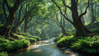 Obraz premium river in the park