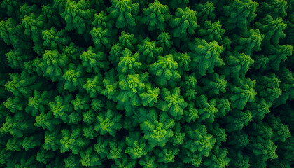 Green Forest Canopy, Aerial View, Nature Background, Trees