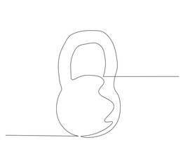 Kettlebell continuous line. Continuous one line drawing kettlebell for exercise. Gym, fitness concept. Single line drawing