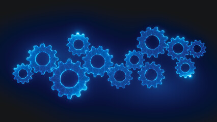 Futuristic Digital Gears Representing Business Automation