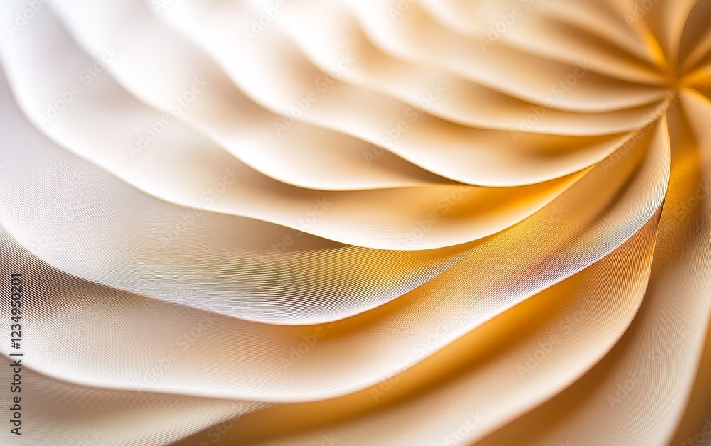 Aufkleber elegant close-up of soft, flowing paper waves in warm tones creating a serene and artistic backdrop