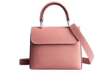 Stylish pink leather handbag, perfect for everyday use.