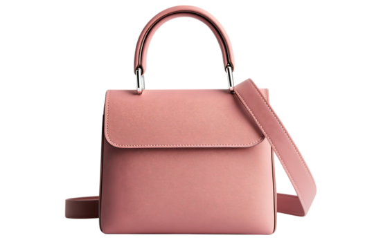 Stylish pink leather handbag, perfect for everyday use.