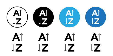 Apps sort icon Black line art vector logo set