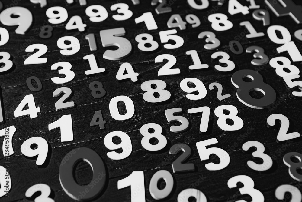 Poster blurred motion numbers in a speed and data concept.
