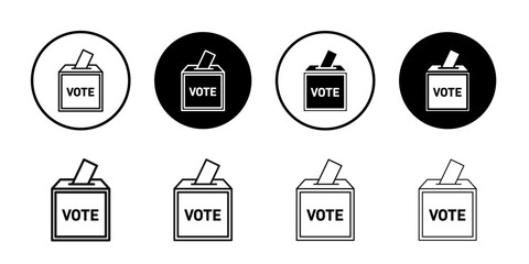 Ballot icon Black line art vector logo set