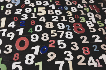 Background of numbers. from zero to nine. Numbers texture. Finance data concept. Matematic....