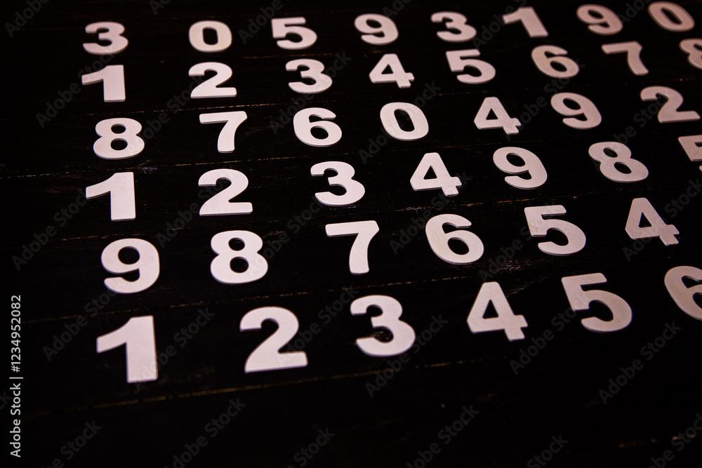 Poster background of numbers. from zero to nine. numbers texture. finance data concept. matematic. seamless