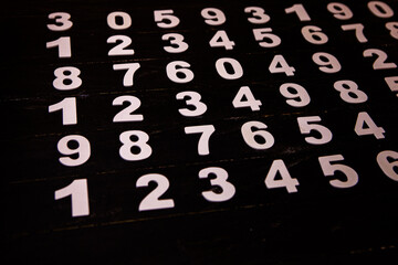 Background of numbers. from zero to nine. Numbers texture. Finance data concept. Matematic....