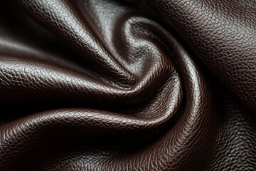 Dark brown leather texture close-up details textured background soft environment artistic viewpoint for visual impact