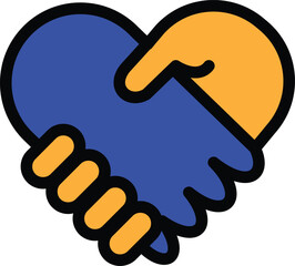 Handshake symbol representing agreement, partnership, and cooperation in a corporate setting with transparent background