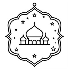 Beautiful Ramadan Kareem traditional festival card black and white design
