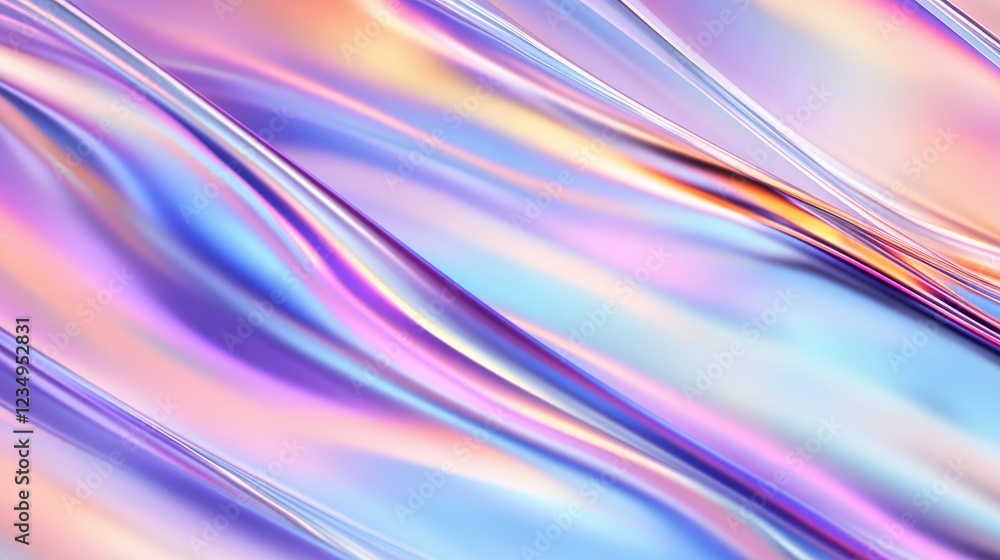 Aufkleber abstract colorful wave pattern flowing softly, creating a serene atmosphere with pastel hues