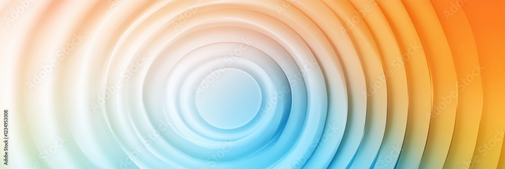 Poster colorful concentric circles create a vibrant visual effect in a serene design. generative ai
