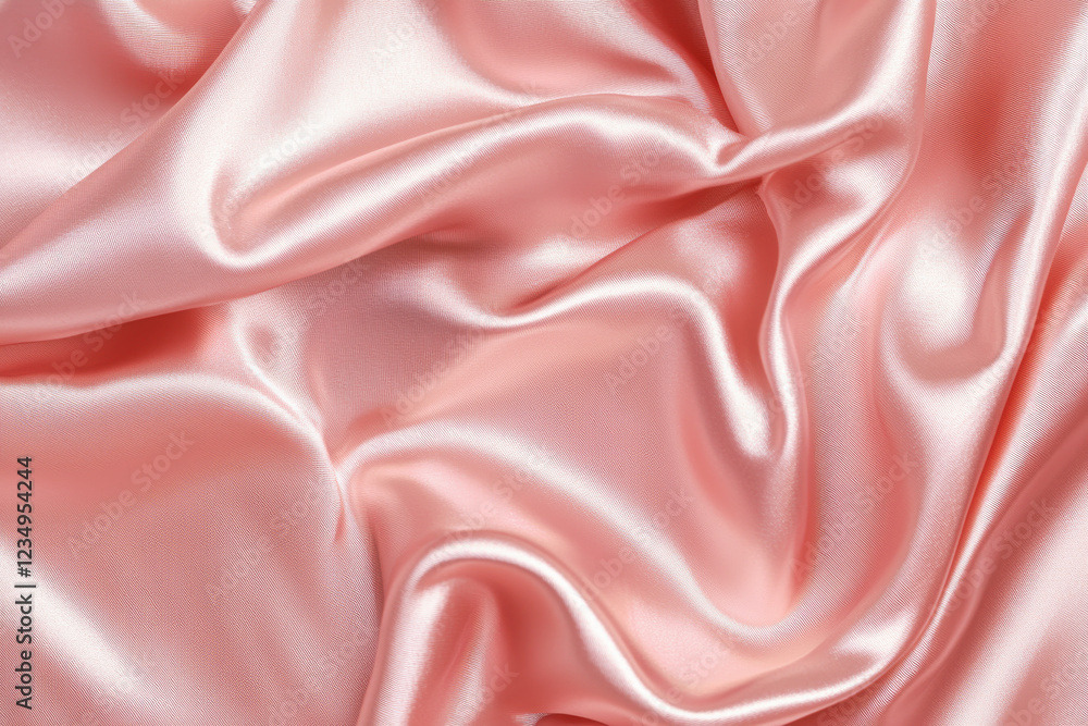 Poster crumpled pastel pink silk texture with smooth reflective highlights creating an elegant and soft app
