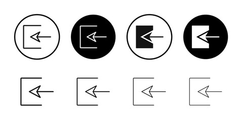 Enter icon Black line art vector logo set