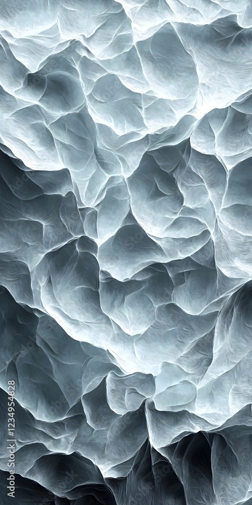Aufkleber an abstract close-up of fluid, wavy patterns in soft shades of blue and white, creating a tranquil a