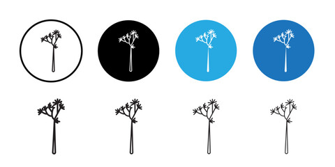 Joshua tree icon Black line art vector logo set