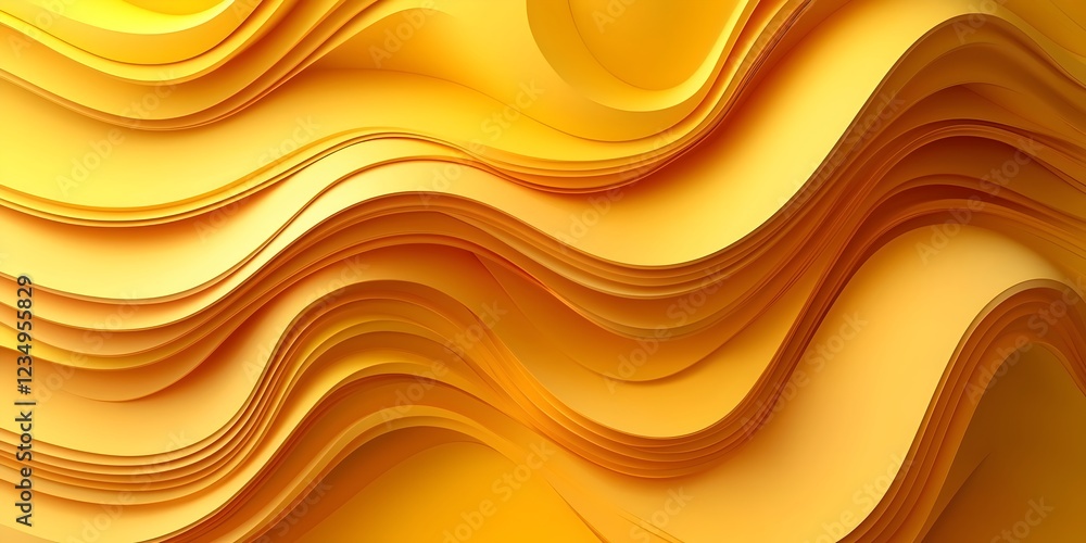 Aufkleber vibrant abstract design featuring flowing waves in shades of yellow, creating a dynamic and energeti