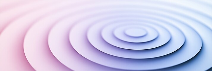 Obraz premium Visual representation of concentric circles illustrating wave patterns in soft pastel colors during a calm setting. Generative AI