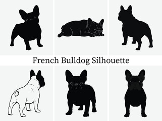 French Bulldog Silhouette Bundle Design