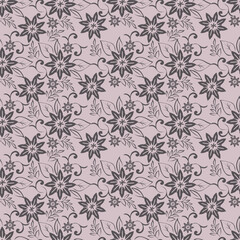 Floral Seamless Vector Illustration pattern background. Ornamental flower design for use all of fabric print wrapping paper and others. All over design ready to print.