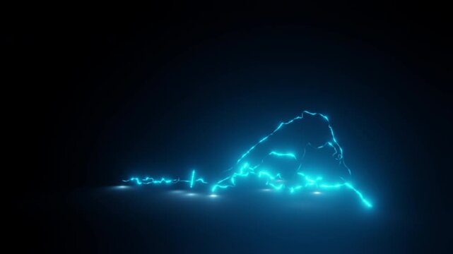 A futuristic digital artwork featuring glowing blue electric energy sparks against a dark background, creating a sci-fi and high-tech effect.
