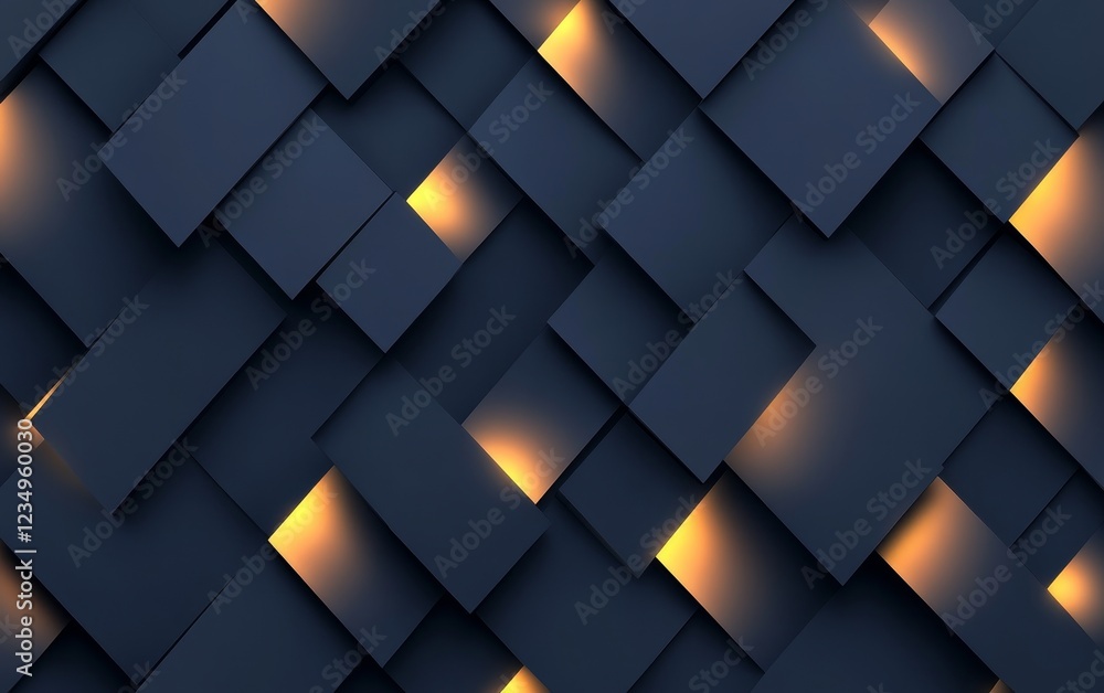Aufkleber abstract geometric background featuring layered dark rectangles with glowing edges, ideal for design