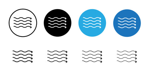 Wind icon Black line art vector logo set