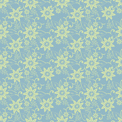 Floral Seamless Vector Illustration pattern background. Ornamental flower design for use all of fabric print wrapping paper and others. All over design ready to print.