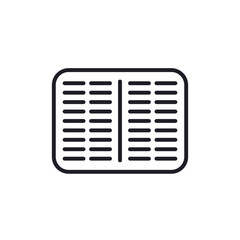 Air filter icon on white, line vector