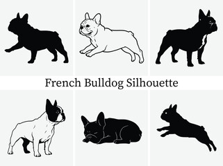 French Bulldog Silhouette Bundle Design