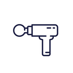 massage gun line icon, percussive massager on white