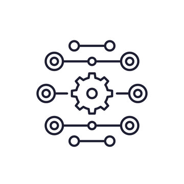 parallel process icon, line vector