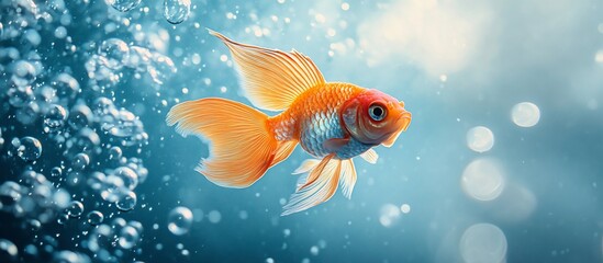 Orange Goldfish in an Aquarium: A Stunning Underwater Shot