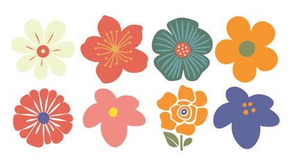 Collection of flowers icon. Vector botanical flowers on white  background. style for banners, wallpaper, posters, websites, online shopping.Vector illustration design and creative idea.

