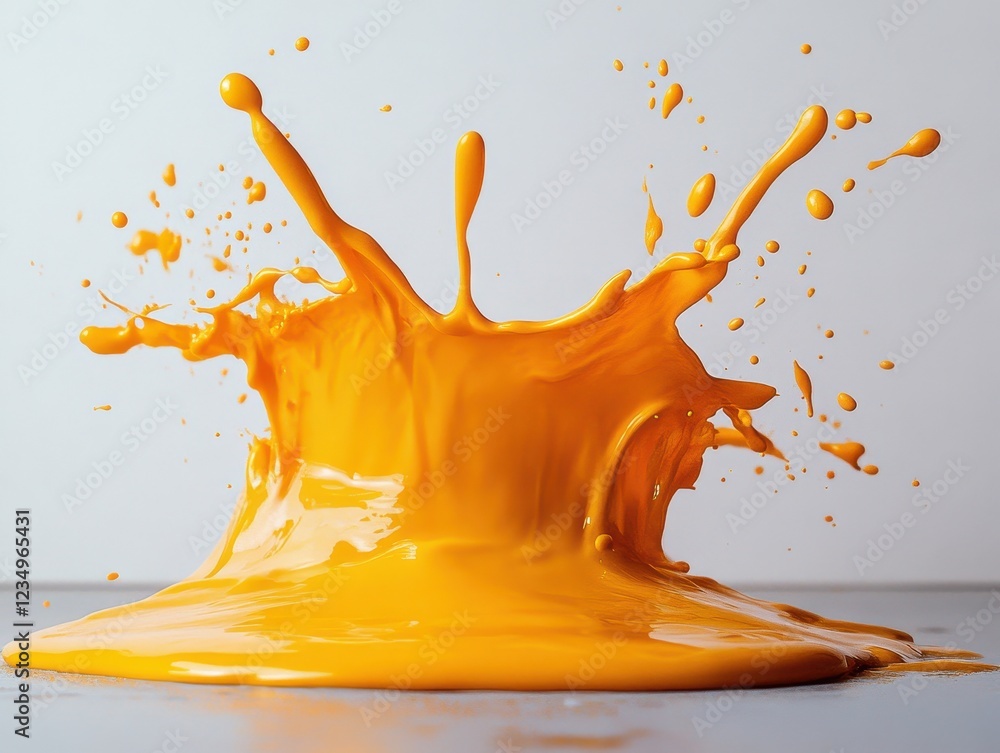 Aufkleber vibrant orange paint splash creating an artistic and dynamic visual effect.