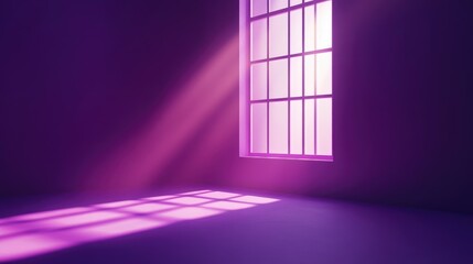 Purple background with abstract light from the window for product presentation