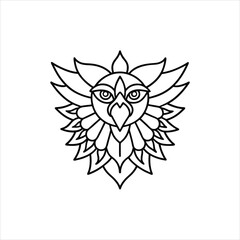 Eagle Face and Wing Mandala Design for Logo and Icon