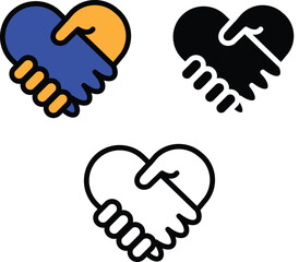 Handshake symbol representing agreement, partnership, and cooperation in a corporate setting with transparent background