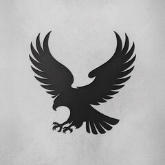 Fototapeta premium Bold black eagle symbol representing strength and power